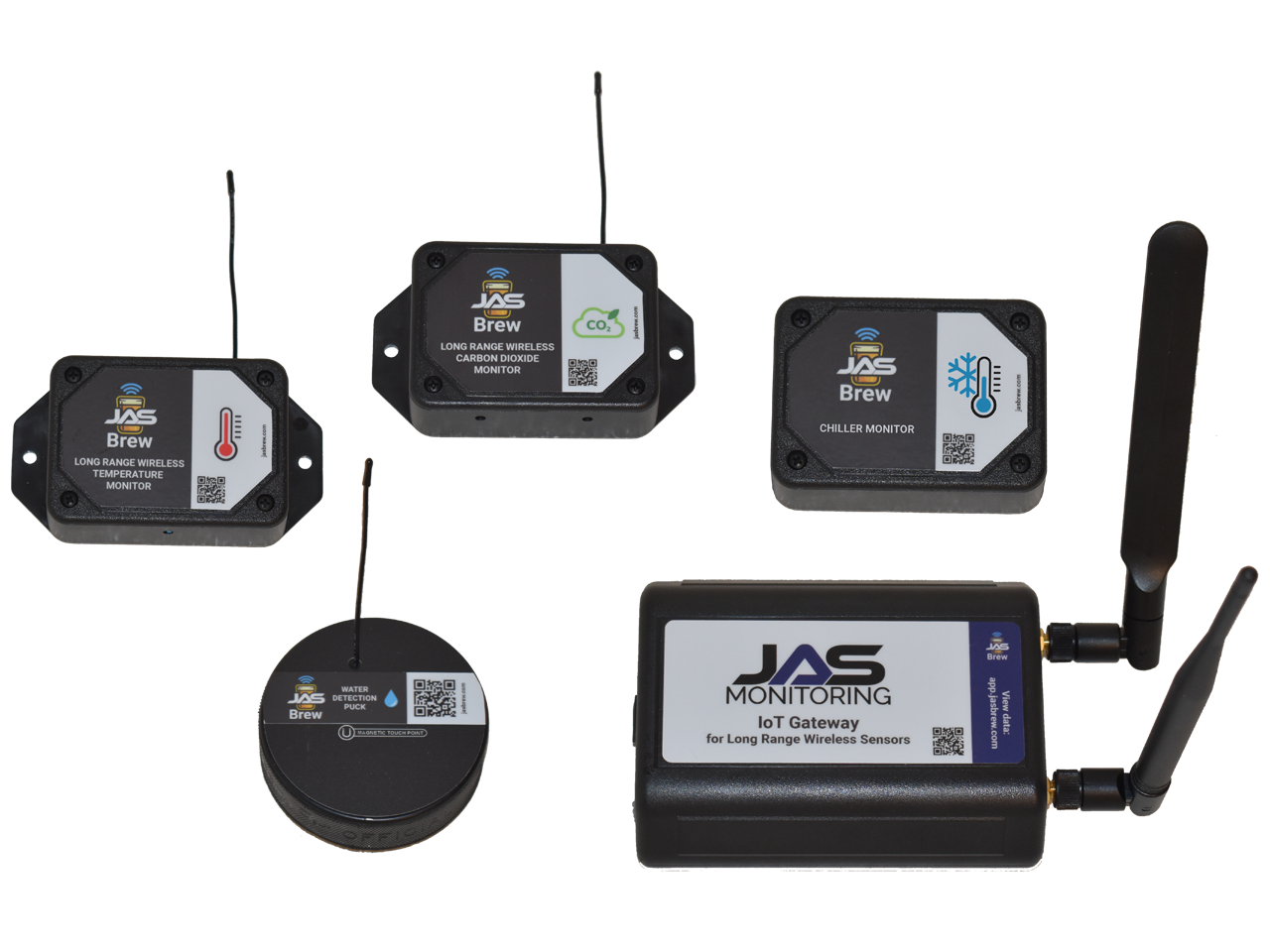 JAS Brew monitoring kit with sensors and gateway